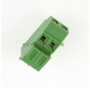 Клеммная колодка DINKLE EEK381V-02P, Винтовая, 2 контакта, сечение провода 0.5-1.5 мм2, ток 12 A, Зеленый