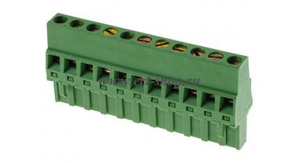 Клеммная колодка DINKLE 2ESDR-11P, Винтовая, 11 контактов, сечение провода 0.2-2.5 мм2, ток 18 A, Зеленый фото 1