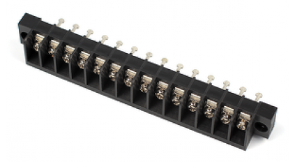 Клеммная колодка DINKLE DT-29-A03W-14, Винтовая, 14 контактов, сечение провода 0.5-1.5 мм2, ток 17.5 A, Черный фото 1