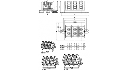 Клеммная колодка ENSTO KE85.3, Винтовая, сечение провода 10-35 мм2, ток 99 A, Белый фото 2