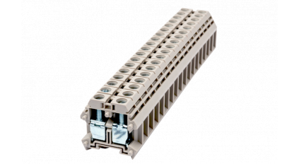 Клеммная колодка DINKLE PM6N, Винт, сечение провода 0.5-6 мм2, ток 32 A, Бежевый фото 1