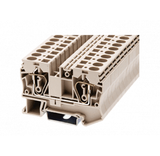 Клеммная колодка DINKLE AK6, Пружинная, сечение провода 0.5-6 мм2, ток 41 A, Бежевый