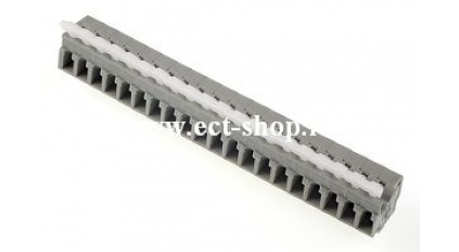 Клеммная колодка DINKLE WKR500A-20P, Пружинная, 20 контактов, сечение провода 0.5-2.5 мм2, ток 24 A, Серый фото 1