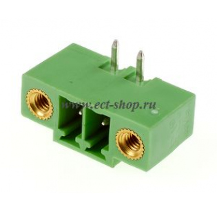 Клеммная колодка DINKLE ECH350RM-02P, 2 контакта, сечение провода - мм2, ток 14 A, Зеленый