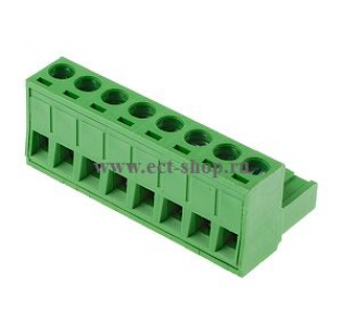 Клеммная колодка DINKLE 2ESDV-08P, Винтовая, 8 контактов, сечение провода 0.2-4 мм2, ток 18 A, Зеленый