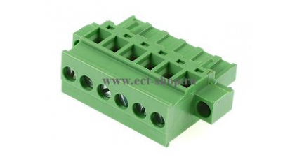 Клеммная колодка DINKLE 2ESDPM-06P, Винт, 6 контактов, сечение провода 0.2-4 мм2, ток 18 A, Зеленый фото 1