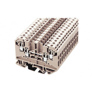 Клеммная колодка DINKLE DK4-TR (UDK4), Винтовая, сечение провода 0.5-4 мм2, ток 32 A, Бежевый