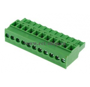 Клеммная колодка DINKLE 2ESDP-11P, Винтовая, 11 контактов, сечение провода 0.2-4 мм2, ток 18 A, Зеленый