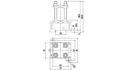 Клеммная колодка ENSTO KE82, шпилька, сечение провода 35-300 мм2, ток 425 A фото 2