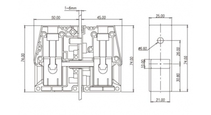 Клеммная колодка DINKLE PPAC-95, Винтовая, сечение провода 25-95 мм2, ток 232 A, Бежевый фото 3