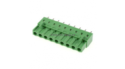Клеммная колодка DINKLE 2ESDCV-09P, 9 контактов, сечение провода - мм2, ток 18 A, Зеленый фото 1