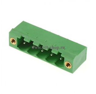 Клеммная колодка DINKLE 2EHDVM-05P, 5 контактов, сечение провода - мм2, ток 18 A, Зеленый