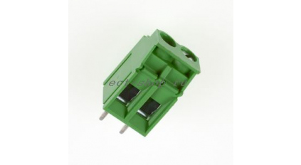 Клеммная колодка DINKLE ESK508V-02P, Винтовая, 2 контакта, сечение провода 0.5-2.5 мм2, ток 24 A, Зеленый фото 1