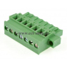 Клеммная колодка DINKLE 5ESDPM-07P, Винтовая, 7 контактов, сечение провода 0.2-4 мм2, ток 18 A, Зеленый фото 2