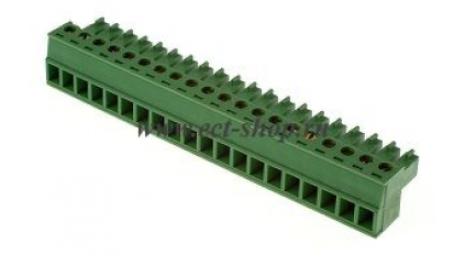 Клеммная колодка DINKLE EC381V-20P, Винтовая, 20 контактов, сечение провода 0.2-1.5 мм2, ток 14 A, Зеленый фото 1