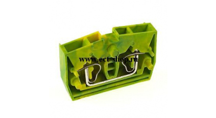 Клеммная колодка DINKLE WPM2.5-YG (PM2.5W-YG), Пружинная, сечение провода 0.5-2.5 мм2, ток 24 A, Желто-зеленый фото 1