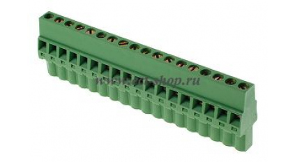 Клеммная колодка DINKLE 5ESDRL-18P, Винтовая, 18 контактов, сечение провода 0.2-2.5 мм2, ток 18 A, Зеленый фото 1