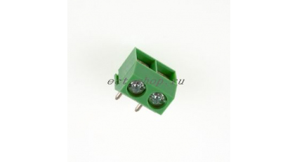 Клеммная колодка DINKLE DT-126RP-02P, Винтовая, 2 контакта, сечение провода 0.5-1.5 мм2, ток 10 A, Зеленый фото 1