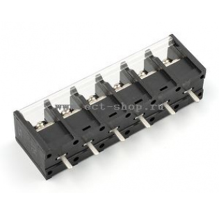 Клеммная колодка DINKLE DT-4C-B01W-06, Винтовая, 6 контактов, сечение провода 0.5-2.5 мм2, ток 24 A, Черный