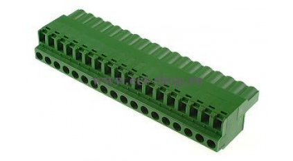 Клеммная колодка DINKLE 2ESDF-18P, Винтовая, 18 контактов, сечение провода 0.2-4 мм2, ток 18 A, Зеленый фото 1