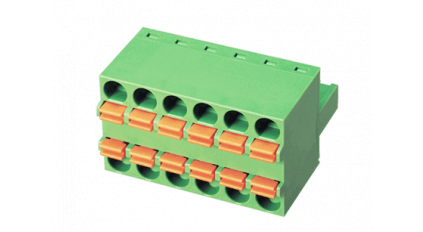 Клеммная колодка DINKLE 2ESDB-03P, Пружинная, 3 контакта, сечение провода 0.2-2.5 мм2, ток 15 A, Зеленый фото 3