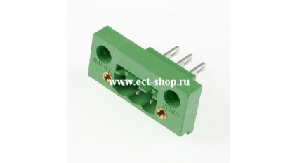 Клеммная колодка DINKLE 2EHDP-03P, 3 контакта, сечение провода - мм2, ток 18 A, Зеленый фото 1