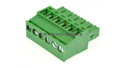 Клеммная колодка DINKLE EC350RL-06P, Винтовая, 6 контактов, сечение провода 0.2-1.5 мм2, ток 14 A, Зеленый фото 1