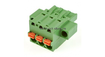 Клеммная колодка DINKLE 2ESDSM-03P, Пружинная, 3 контакта, сечение провода 0.2-2.5 мм2, ток 12 A, Зеленый фото 1