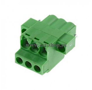 Клеммная колодка DINKLE 5ESDFM-03P, Винтовая, 3 контакта, сечение провода 0.2-4 мм2, ток 18 A, Зеленый