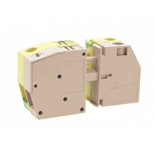 Клеммная колодка DINKLE PPAC-16, Винтовая, сечение провода 0.5-25 мм2, ток 101 A, Бежевый