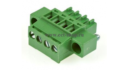 Клеммная колодка DINKLE EC381RM-04P, Винтовая, 4 контакта, сечение провода 0.2-1.5 мм2, ток 14 A, Зеленый фото 1