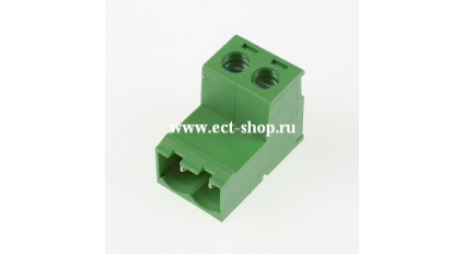 Клеммная колодка DINKLE 2ESH-02P, Винтовая, 2 контакта, сечение провода 0.25-2.5 мм2, ток 12 A, Зеленый фото 1