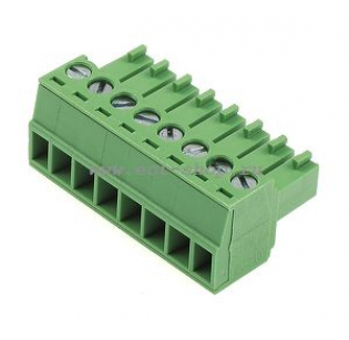 Клеммная колодка DINKLE EC350V-08P, Винтовая, 8 контактов, сечение провода 0.2-1.5 мм2, ток 14 A, Зеленый