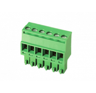 Клеммная колодка DINKLE EC381R-06P, Винтовая, 6 контактов, сечение провода 0.2-1.5 мм2, ток 14 A, Зеленый