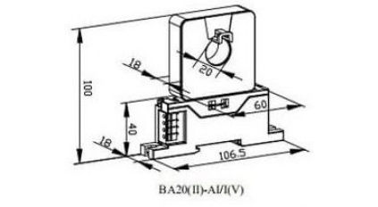 Датчик тока ACREL BA20(II)-AI/I-5A фото 2