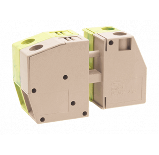 Клеммная колодка DINKLE PPAC-25, Винтовая, сечение провода 6-35 мм2, ток 125 A, Бежевый