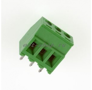Клеммная колодка DINKLE EHK381V-03P, Винтовая, 3 контакта, сечение провода 0.5-1.5 мм2, ток 8 A, Зеленый