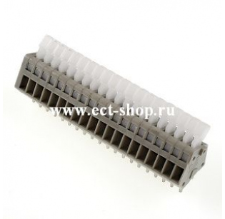 Клеммная колодка DINKLE WKA250A-20P, Пружинная, 20 контактов, сечение провода 0.14-0.5 мм2, ток 6 A, Серый