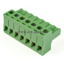 Клеммная колодка DINKLE 5ESDT-07P, Винтовая, 7 контактов, сечение провода 0.2-2.5 мм2, ток 18 A, Зеленый фото 2