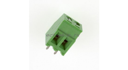 Клеммная колодка DINKLE EHK381V-02P, Винтовая, 2 контакта, сечение провода 0.5-1.5 мм2, ток 8 A, Зеленый фото 1