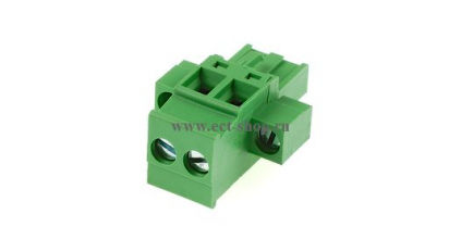 Клеммная колодка DINKLE 2ESDPM-02P, Винтовая, 2 контакта, сечение провода 0.2-4 мм2, ток 18 A, Зеленый фото 1