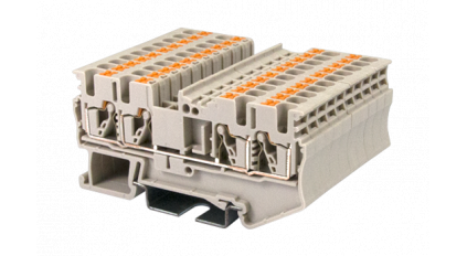 Клеммная колодка DINKLE DP2.5N-TR, Push-in, сечение провода 0.14-2.5 мм2, ток 24 A, Бежевый фото 1