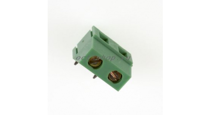 Клеммная колодка DINKLE DT-128R-02P3, Винтовая, 2 контакта, сечение провода 0.34-4 мм2, ток 16 A, Зеленый фото 1