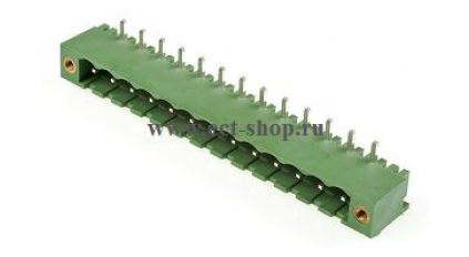 Клеммная колодка DINKLE 5EHDRM-13P, 13 контактов, сечение провода - мм2, ток 18 A, Зеленый фото 1