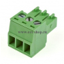 Клеммная колодка DINKLE EC350V-03P, Винтовая, 3 контакта, сечение провода 0.2-1.5 мм2, ток 14 A, Зеленый фото 3