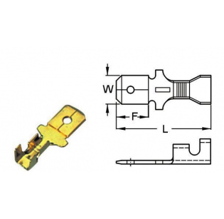 Клемма наконечник штыревой плоский KST 501LR (100шт)