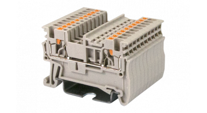 Клеммная колодка DINKLE DP1.5N, сечение провода 0.14-1.5 мм2, ток 17.5 A, Бежевый фото 1