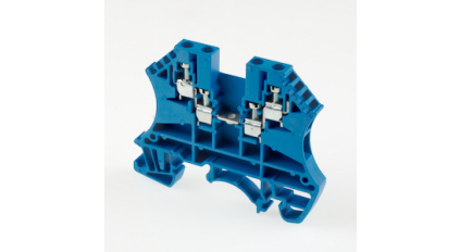 Клеммная колодка DINKLE DK1.5-TR-BL (UDK1.5-BL), Винтовая, сечение провода 0.5-1.5 мм2, ток 17.5 A, Синий фото 1