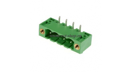 Клеммная колодка DINKLE 2EHDRM-04P, 4 контакта, сечение провода - мм2, ток 18 A, Зеленый фото 1