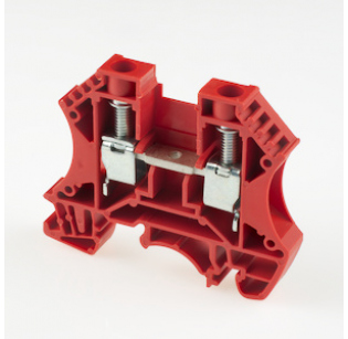 Клеммная колодка DINKLE DK6RD, Винтовая, сечение провода 0.5-6 мм2, ток 41 A, Красный